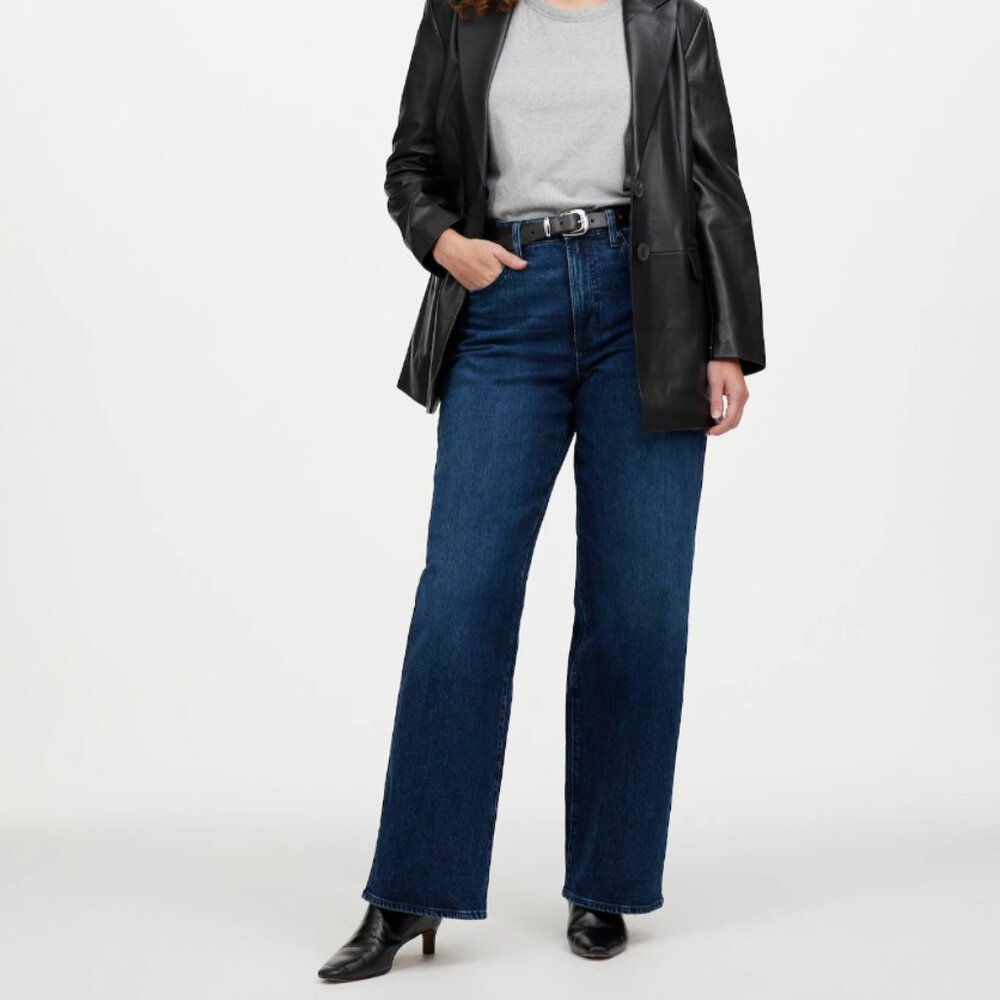 NWT Madewell The Curvy Perfect Vintage Wide-Leg Jean -- Nighthawk Wash
